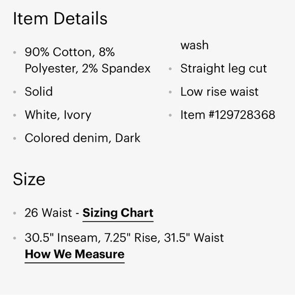 Ivory Color J Crew Toothpick Pant size 26 - Picture 4 of 4